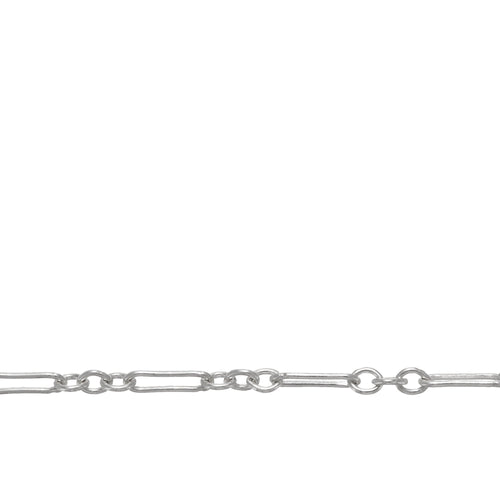 Chain by Foot. Sterling Silver 2.1mm Width by 2.7mm Length Short Links followed by 2.0mm Width by 6.9mm Length Long Link, Long and Short Chain. Price per: 1 Foot.