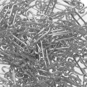 Sterling Silver 2.1mm Width by 2.7mm Length Short Links followed by 2.0mm Width by 6.9mm Length Long Link, Long and Short Chain. Price per: 1 Foot.