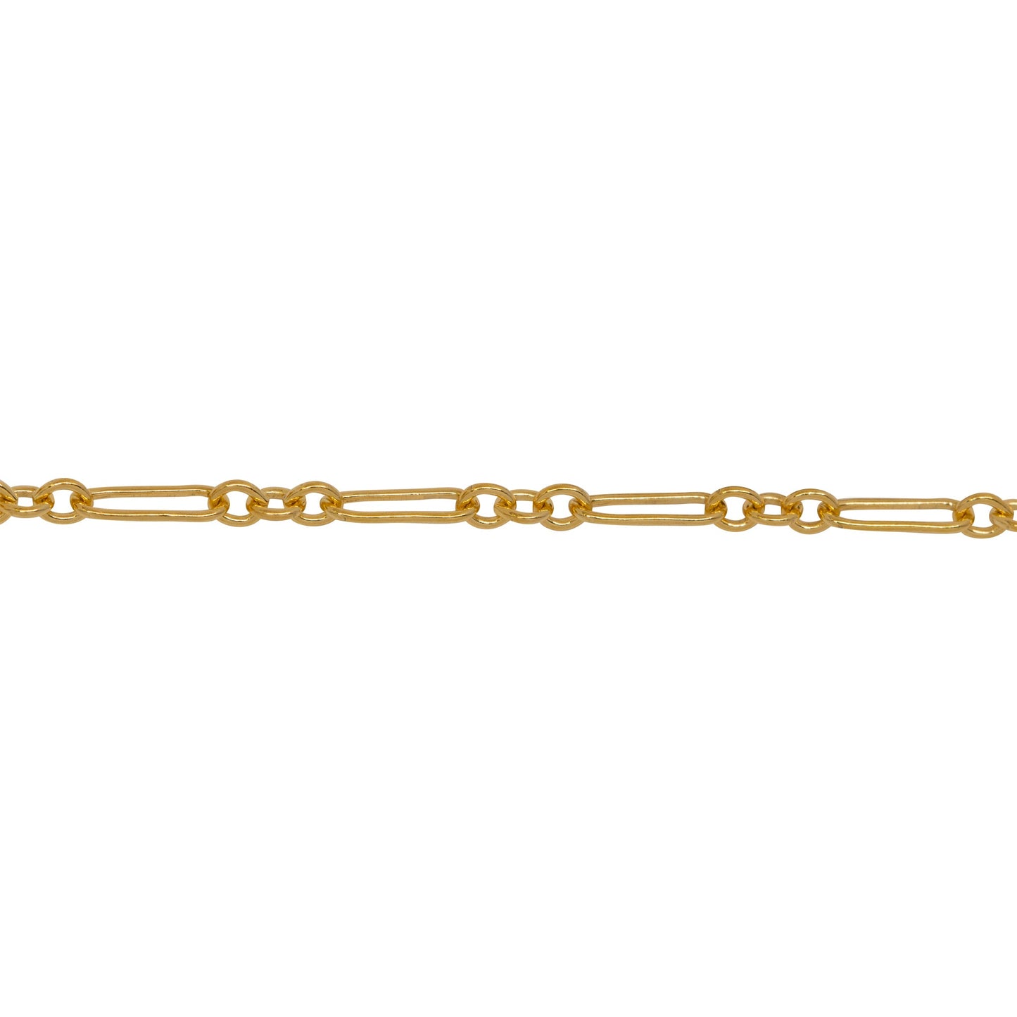 Chain by Foot. 14kt Gold Filled 2.1mm Width by 2.7mm Length Short Links Followed by 2.0mm Width by 6.9mm Length Long Link, Long and Short Chain. Price per: 1 Foot.