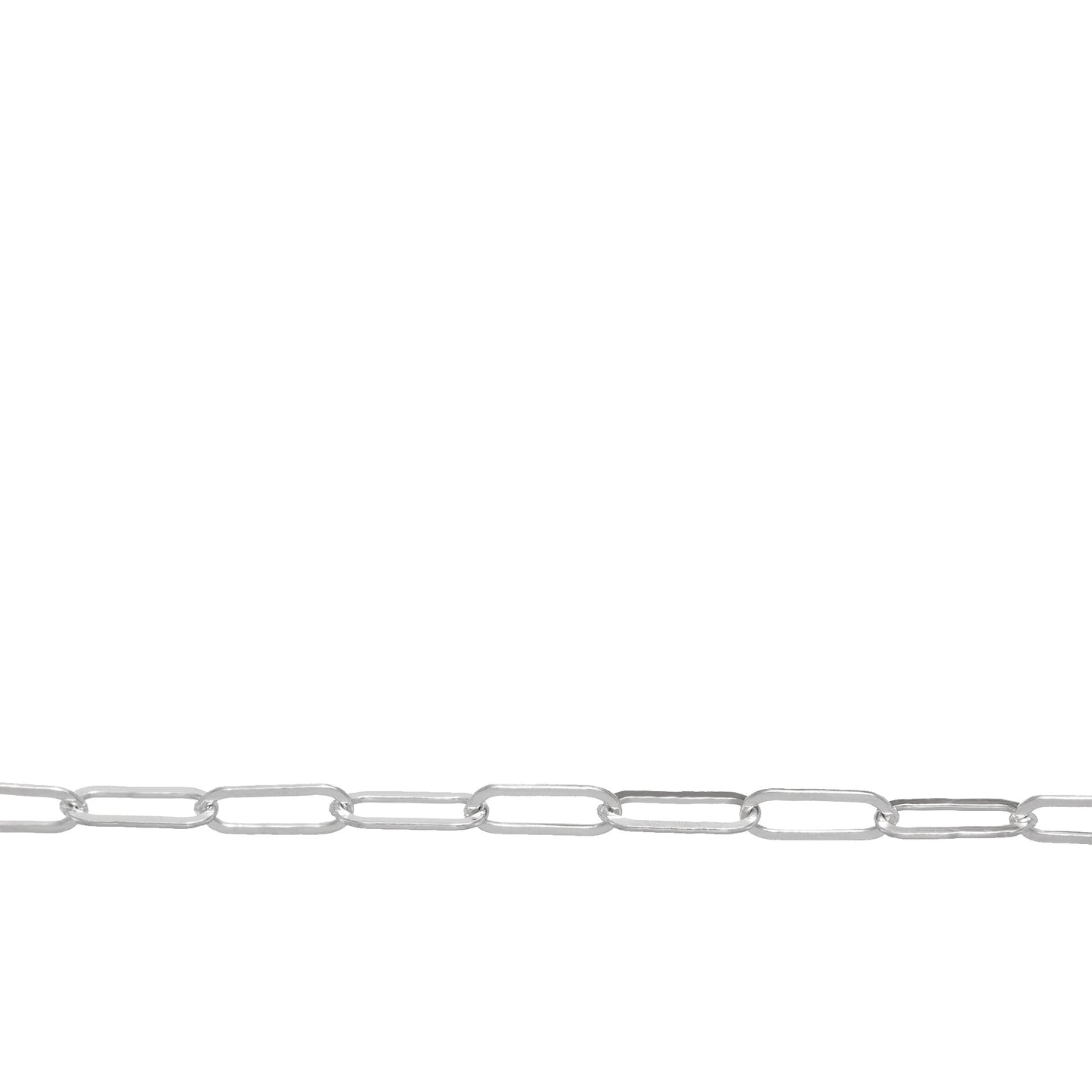 Chain by Foot. Sterling Silver 2.0mm Width by 5.0mm Length, Flat Cable Chain. Price per: 1 Foot.
