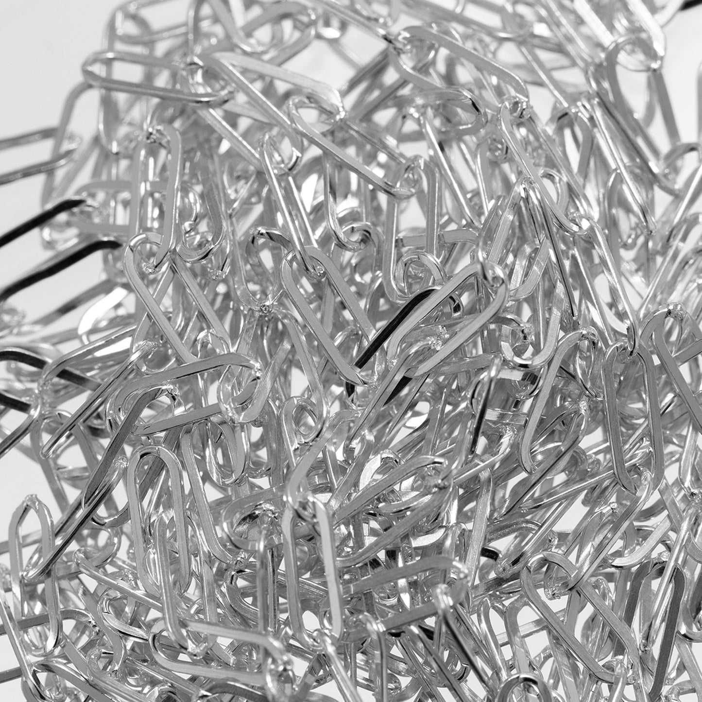 Sterling Silver 2.0mm Width by 5.0mm Length, Flat Cable Chain. Price per: 1 Foot.