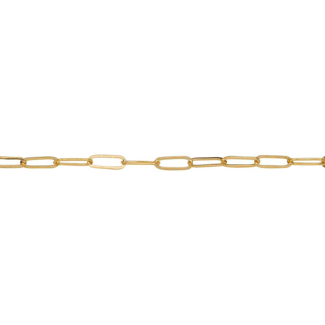 Chain by Foot. 14kt Gold Filled 2.0mm Width by 5.0mm Length, Flat Cable Chain. Price per: 1 Foot.