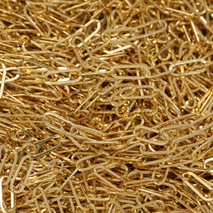 14kt Gold Filled 2.0mm Width by 5.0mm Length, Flat Cable Chain. Price per: 1 Foot.