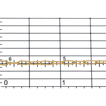 14kt Gold Filled 2.0mm Width by 5.0mm Length, Flat Cable Chain. Price per: 1 Foot.