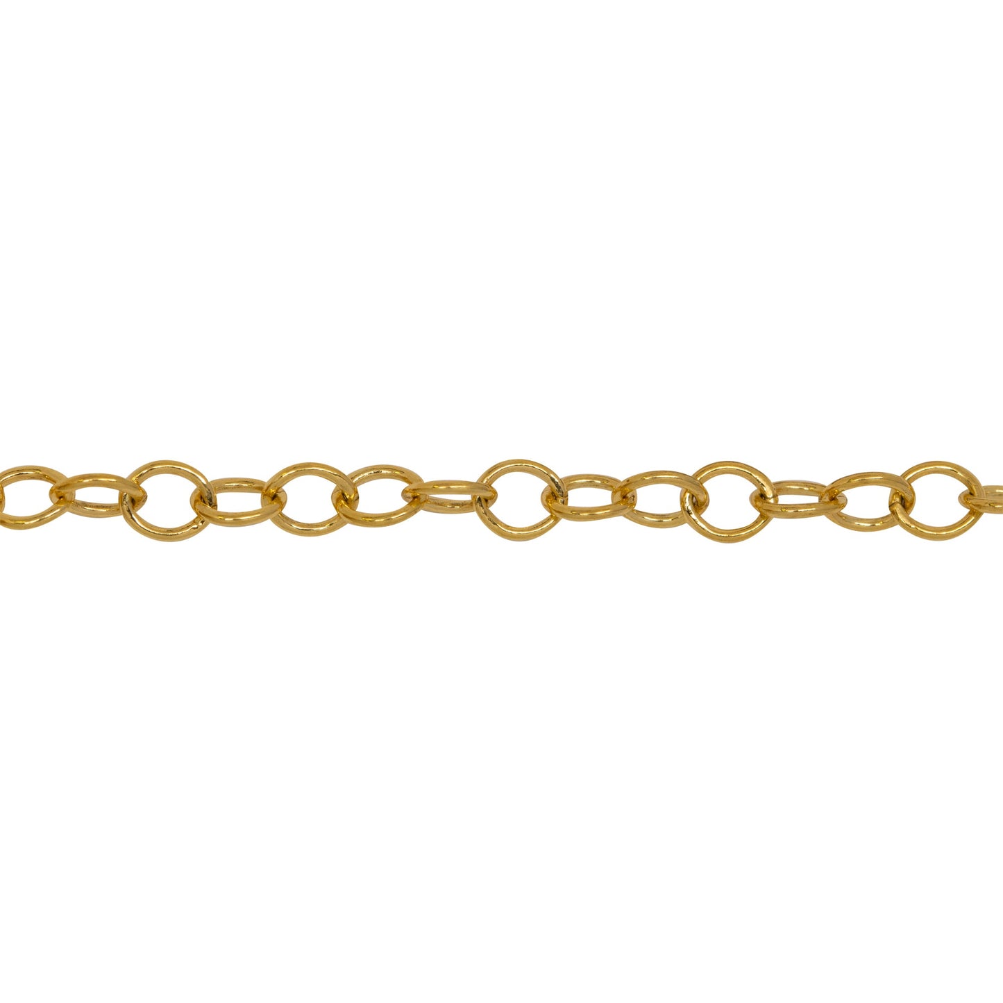 Chain by Foot. 14kt Gold Filled 3.6mm Width by 4.0mm Length, Cable Chain. Price per: 1 Foot.