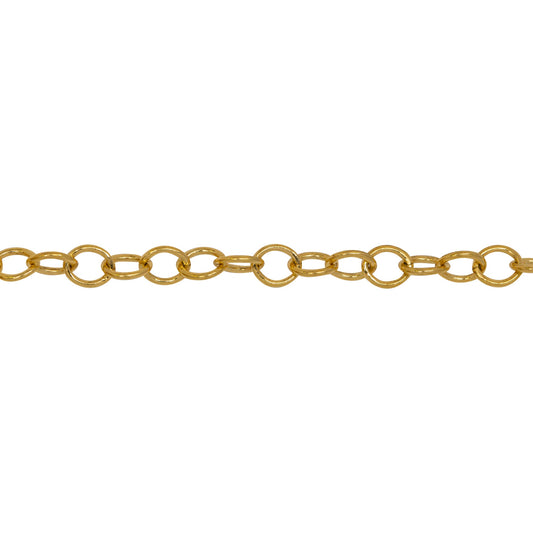 Chain by Foot. 14kt Gold Filled 3.6mm Width by 4.0mm Length, Cable Chain. Price per: 1 Foot.