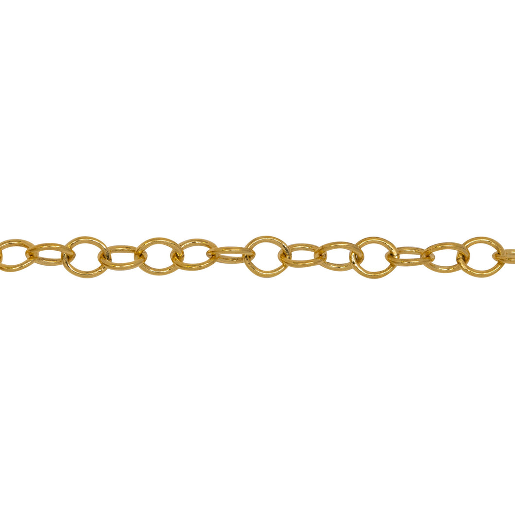 Chain by Foot. 14kt Gold Filled 3.6mm Width by 4.0mm Length, Cable Chain. Price per: 1 Foot.