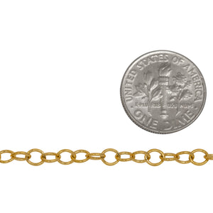 14kt Gold Filled 3.6mm Width by 4.0mm Length, Cable Chain. Price per: 1 Foot.