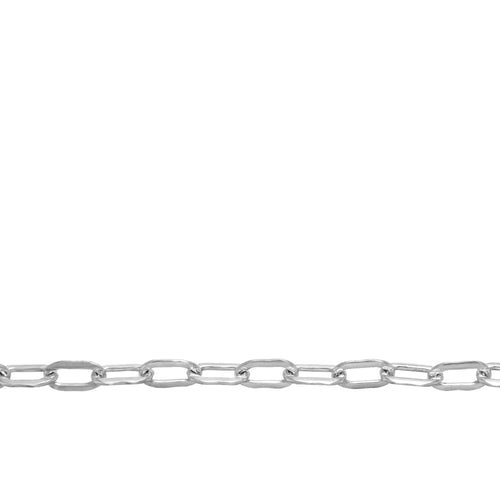 Chain by Foot. Sterling Silver 2.5mm Width by 4.9mm Length, Flat Cable Chain. Price per: 1 Foot.