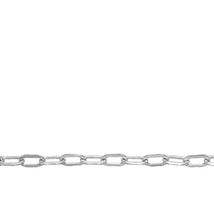 Chain by Foot. Sterling Silver 2.5mm Width by 4.9mm Length, Flat Cable Chain. Price per: 1 Foot.