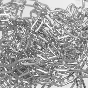 Sterling Silver 2.5mm Width by 4.9mm Length, Flat Cable Chain. Price per: 1 Foot.