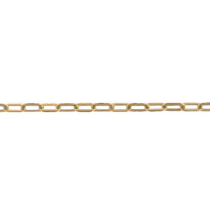 14kt Gold Filled 2.5mm Width by 4.9mm Length, Flat Cable Chain. Price per: 1 Foot.