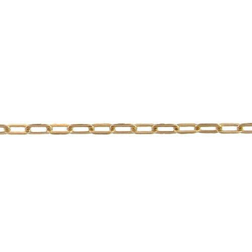 14kt Gold Filled 2.5mm Width by 4.9mm Length, Flat Cable Chain. Price per: 1 Foot.