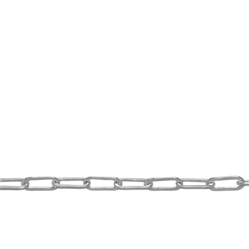 Chain by Foot. Sterling Silver 2.6mm Width by 6.1mm Length, Elongated Flat Cable Chain. Price per: 1 Foot.