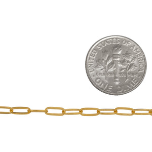 14kt Gold Filled 2.6mm width by 6.1mm length, Flat Cable Chain. Price per: 1 Foot.