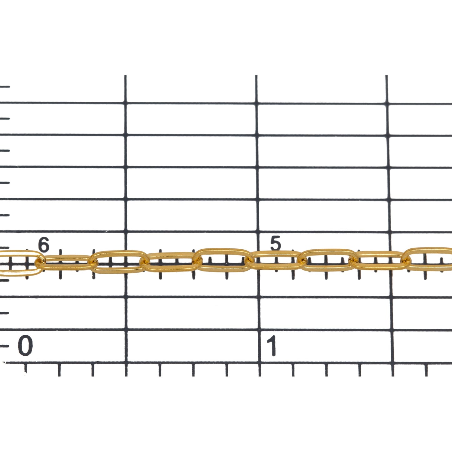14kt Gold Filled 2.6mm width by 6.1mm length, Flat Cable Chain. Price per: 1 Foot.