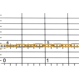 14kt Gold Filled 2.6mm width by 6.1mm length, Flat Cable Chain. Price per: 1 Foot.