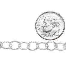 Load image into Gallery viewer, Sterling Silver 5.7mm Width by 7.5mm Length, Cable Chain. Price per: 1 Inch.
