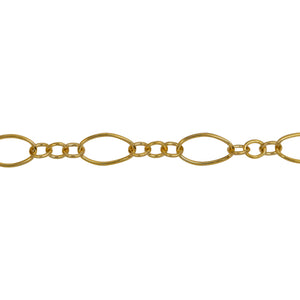 Chain by Foot. 14kt Gold Filled 4.0mm Width by 7.4mm Length Long Oval Links, Long and Short Chain. Price per: 1 Foot.