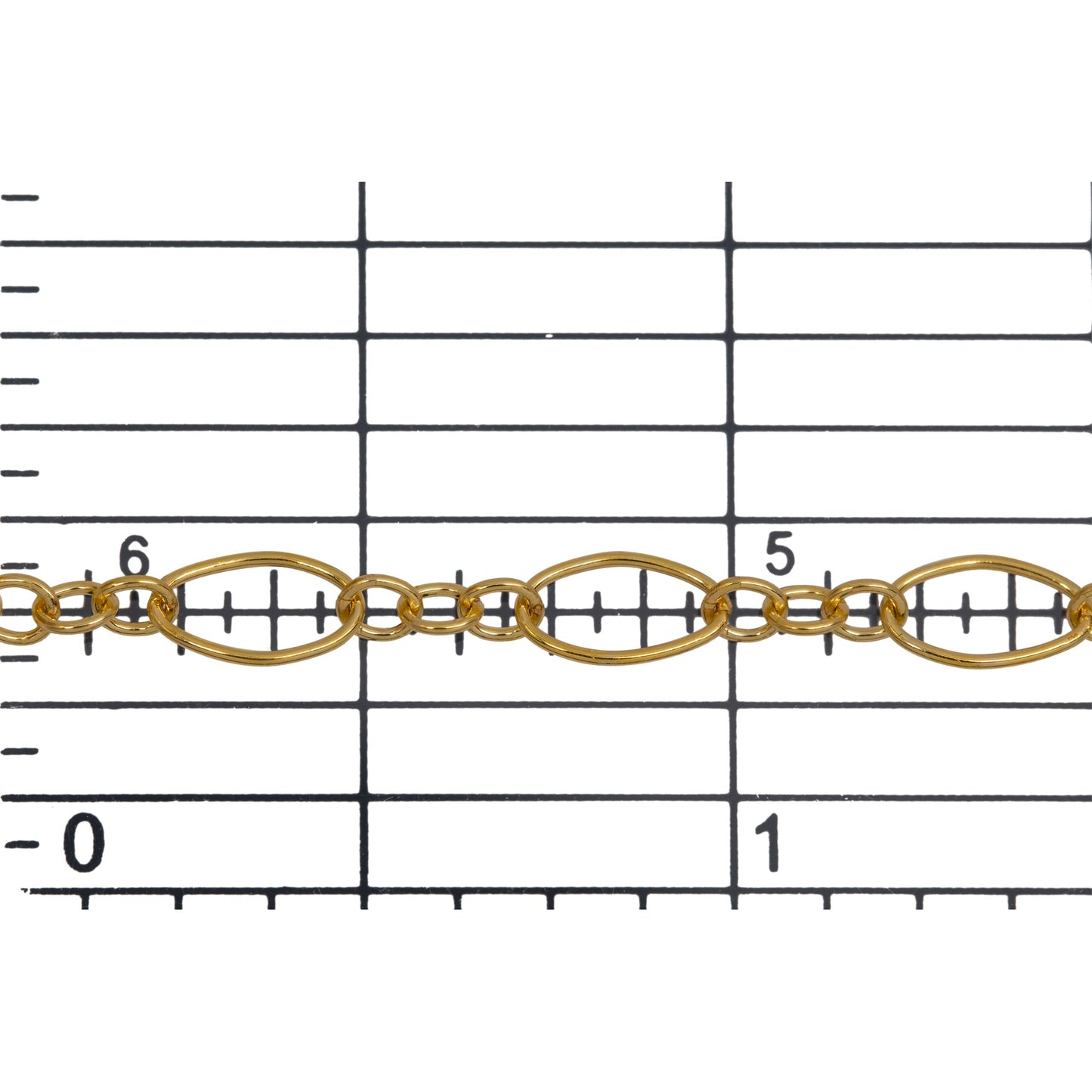14kt Gold Filled 4.0mm Width by 7.4mm Length Long Oval Links, Long and Short Chain. Price per: 1 Foot.