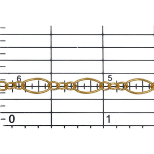 14kt Gold Filled 4.0mm Width by 7.4mm Length Long Oval Links, Long and Short Chain. Price per: 1 Foot.