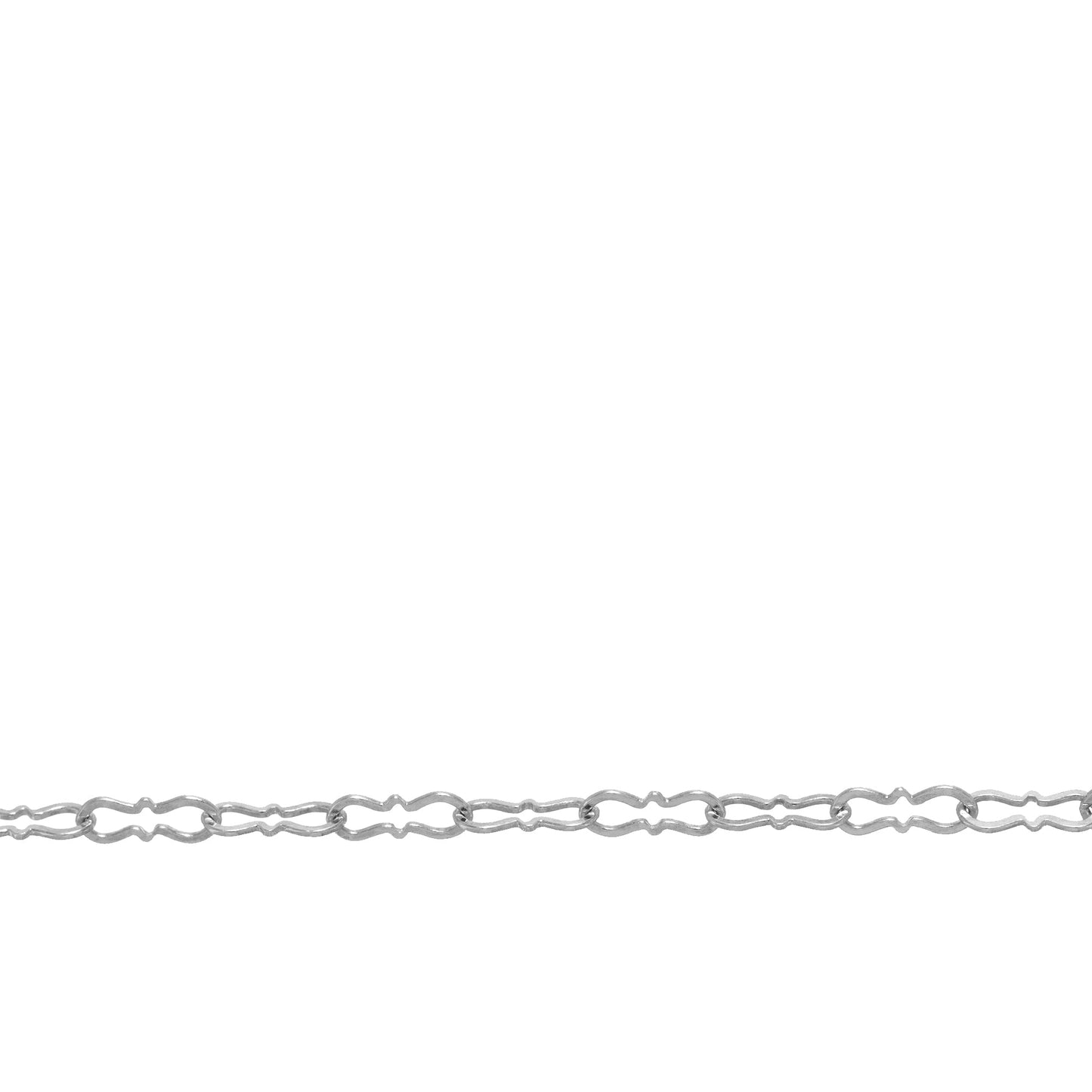 Chain by Foot. Sterling Silver 2.0mm Width by 5.0mm Length Peanut Chain. Price per: 1 Foot.