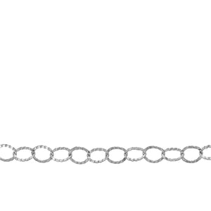 Chain by Foot. Sterling Silver 3.5mm Width by 3.7mm Length, Flat Corrugated Cable Chain. Price per: 1 Foot.