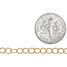 Load image into Gallery viewer, 14kt Gold Filled 3.5mm Width by 3.7mm Length, Flat Corrugated Cable Chain. Price per: 1 Foot.
