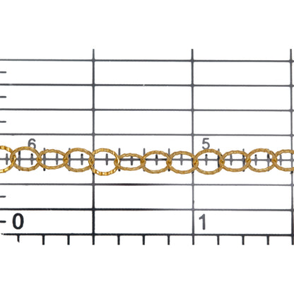 14kt Gold Filled 3.5mm Width by 3.7mm Length, Flat Corrugated Cable Chain. Price per: 1 Foot.