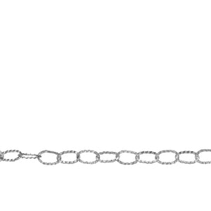 Chain by Foot. Sterling Silver 2.8mm Width by 4.5mm Length Flat Corrugated Cable Chain. Price per: 1 Foot.