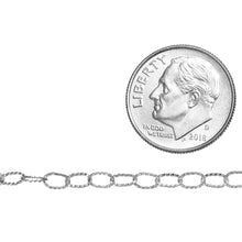 Load image into Gallery viewer, Sterling Silver 2.8mm Width by 4.5mm Length Flat Corrugated Cable Chain. Price per: 1 Foot.
