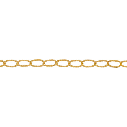 Chain by Foot. 14kt Gold Filled 2.8mm Width by 4.5mm Length Flat Corrugated Cable Chain. Price per: 1 Foot.