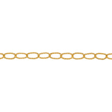 Load image into Gallery viewer, Chain by Foot. 14kt Gold Filled 2.8mm Width by 4.5mm Length Flat Corrugated Cable Chain. Price per: 1 Foot.
