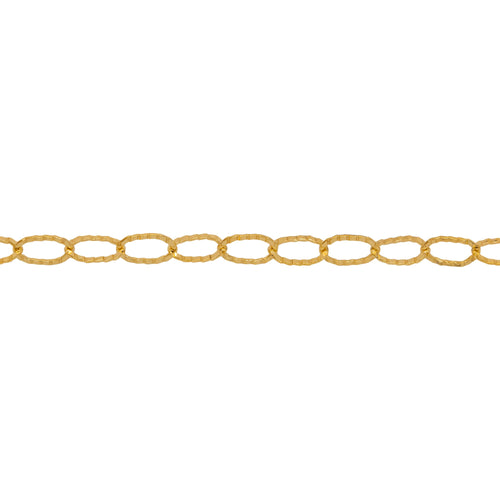 Chain by Foot. 14kt Gold Filled 2.8mm Width by 4.5mm Length Flat Corrugated Cable Chain. Price per: 1 Foot.