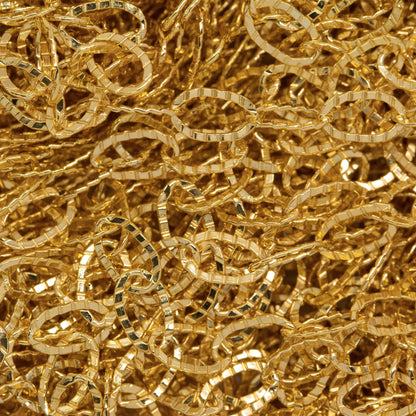 14kt Gold Filled 2.8mm Width by 4.5mm Length Flat Corrugated Cable Chain. Price per: 1 Foot.