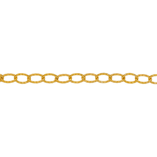 Chain by Foot. 14kt Gold Filled 2.7mm Width by 3.9mm Length Flat Corrugated Cable Chain. Price per: 1 Foot.