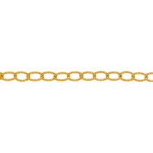 Load image into Gallery viewer, Chain by Foot. 14kt Gold Filled 2.7mm Width by 3.9mm Length Flat Corrugated Cable Chain. Price per: 1 Foot.
