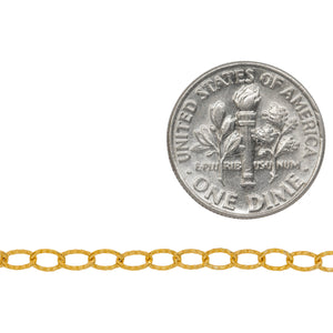 14kt Gold Filled 2.7mm Width by 3.9mm Length Flat Corrugated Cable Chain. Price per: 1 Foot.