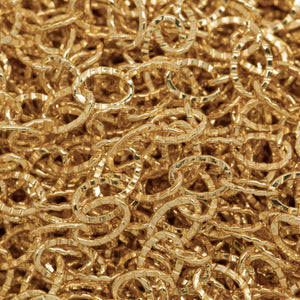 14kt Gold Filled 2.7mm Width by 3.9mm Length Flat Corrugated Cable Chain. Price per: 1 Foot.