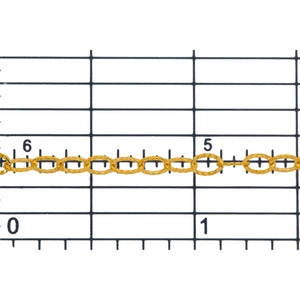 14kt Gold Filled 2.7mm Width by 3.9mm Length Flat Corrugated Cable Chain. Price per: 1 Foot.