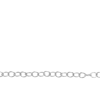 Chain by Foot. Sterling Silver 2.5mm Width by 3.2mm Length, Cable Chain. Price per: 1 Foot.