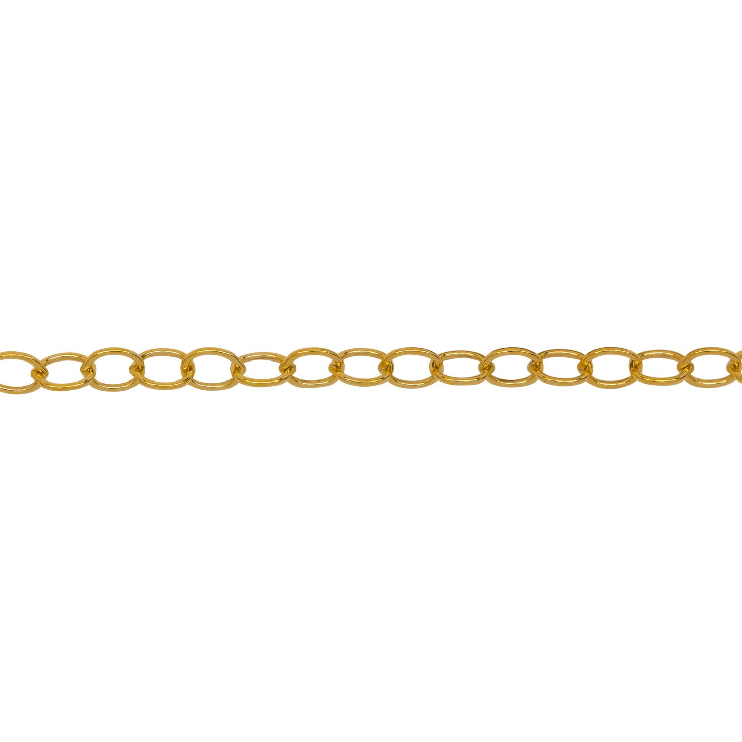 Chain by Foot. 14kt Gold Filled 2.5mm Width by 3.2mm Length, Cable Chain. Price per: 1 Foot.