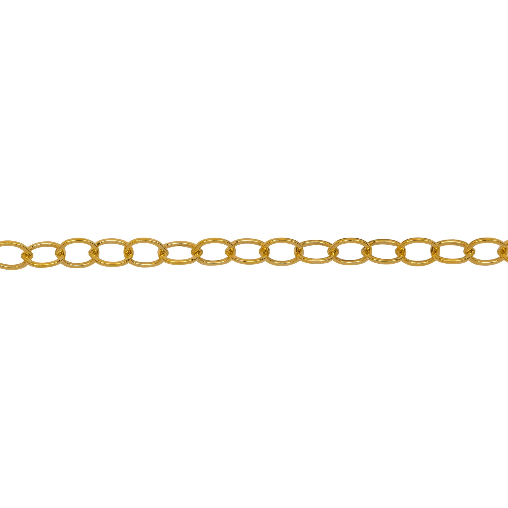 Chain by Foot. 14kt Gold Filled 2.5mm Width by 3.2mm Length, Cable Chain. Price per: 1 Foot.