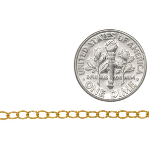 14kt Gold Filled 2.5mm Width by 3.2mm Length, Cable Chain. Price per: 1 Foot.