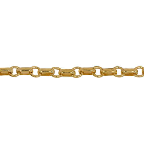 Chain by Foot. 14kt Gold Filled 2.4mm Width by 4.0mm Length Oval Rolo Link Followed by 3.1mm Closed Ring, Oval Rolo Chain. Price per: 1 Foot.