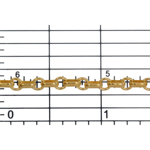 14kt Gold Filled 2.4mm Width by 4.0mm Length Oval Rolo Link Followed by 3.1mm Closed Ring, Oval Rolo Chain. Price per: 1 Foot.