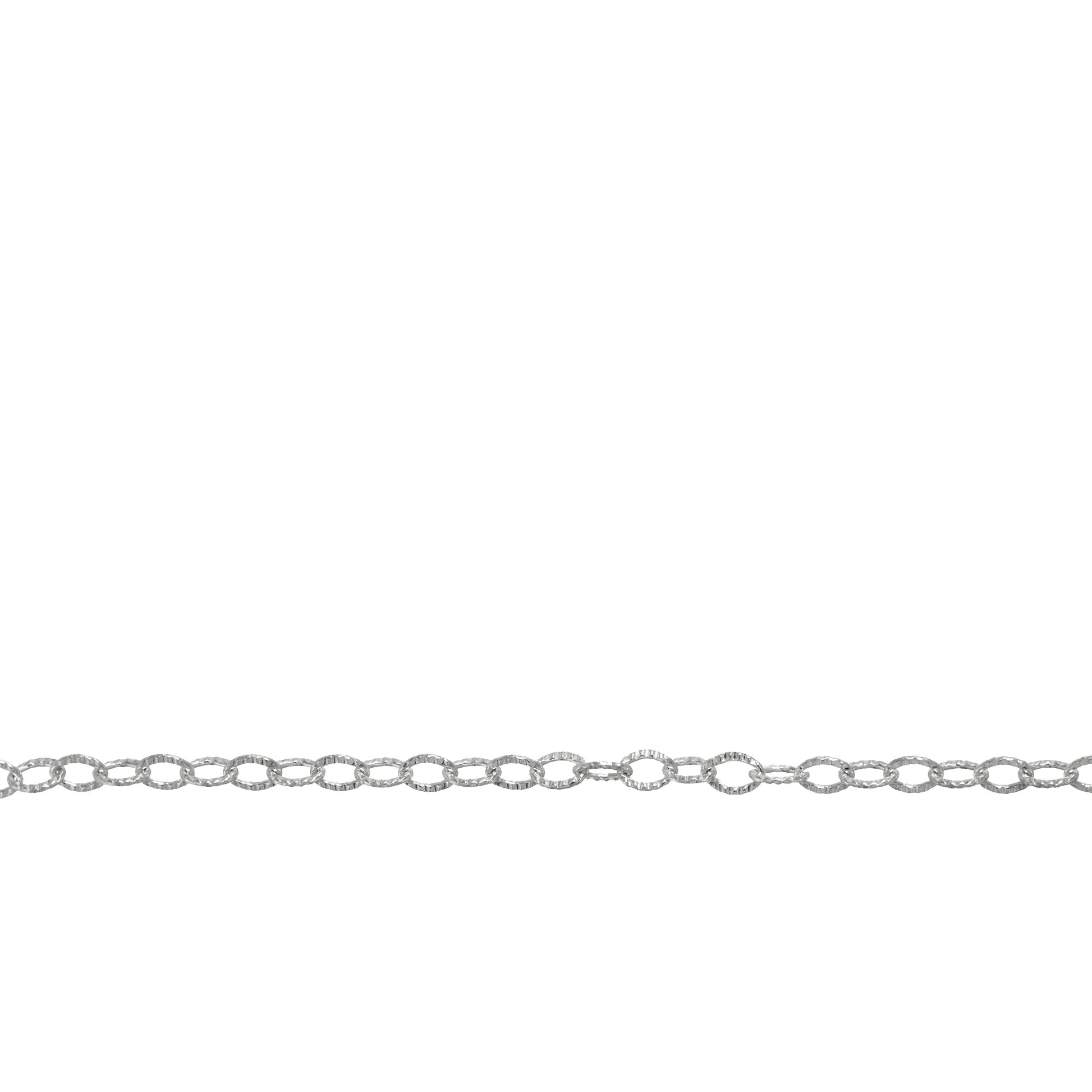 Chain by Foot. Sterling Silver 1.5mm Width by 2.2mm Length, Corrugated Cable Chain. Price per: 1 Foot.