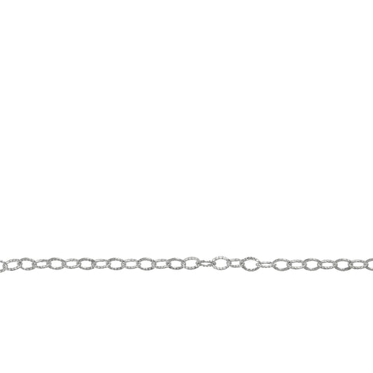 Chain by Foot. Sterling Silver 1.5mm Width by 2.2mm Length, Corrugated Cable Chain. Price per: 1 Foot.