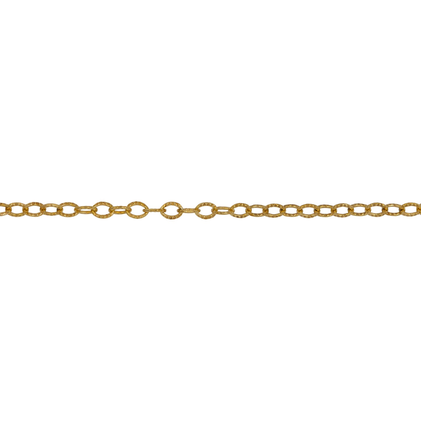 Chain by Foot. 14kt Gold Filled 1.5mm Width by 2.2mm Length, Corrugated Cable Chain. Price per: 1 Foot.