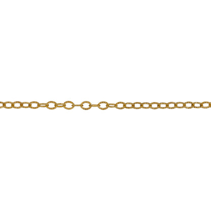 Chain by Foot. 14kt Gold Filled 1.5mm Width by 2.2mm Length, Corrugated Cable Chain. Price per: 1 Foot.
